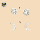 (2-3080) 925 Sterling Silver - Stud Earrings.