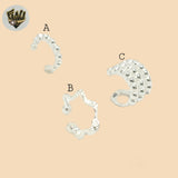 (2-4329) 925 Sterling Silver - Plain Cuff Earrings.
