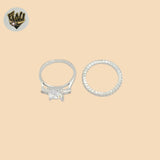 (2-5260-1) Anillo de bodas cuadrado en plata de ley 925.