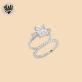(2-5260-1) Anillo de bodas cuadrado en plata de ley 925.