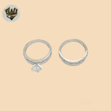 (2-5260) 925 Sterling Silver - Wedding Round Ring.