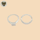 (2-5254-1) Anillo de bodas cuadrado en plata de ley 925.
