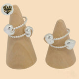 (2-5073) Anillo de corazón ajustable en plata de ley 925.