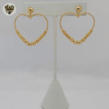 (1-1218-7) Gold Laminate - Heart Stud Earrings - BGF