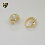 (1-3051-6) Anillo de flores en dos tonos laminado en oro - BGF