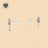 (2-3146) Pendientes de plata de ley 925 con forma de llave. 