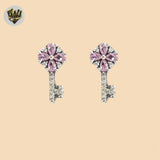 (2-3146) Pendientes de plata de ley 925 con forma de llave. 