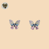 (2-3176) Pendientes de mariposa en plata de ley 925. 