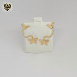 (1-1238-5) Gold Laminate - Butterfly Earrings - BGF