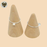 (2-5011) 925 Sterling Silver - Square Plain Ring.