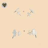 (2-3080) 925 Sterling Silver - Tree of Life Stud Earrings.