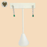 (2-3288) 925 Sterling Silver -Zircon Dangle Earrings.