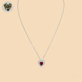 (2-66076) 925 Sterling Silver - 1mm Link Heart Necklace - 16"