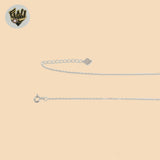 (2-66076) 925 Sterling Silver - 1mm Link Heart Necklace - 16"