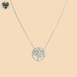 (2-66120-1) 925 Sterling Silver - 1mm Link Tree Necklace.