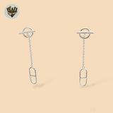 (2-3334) 925 Sterling Silver - Long Toggle Earrings.