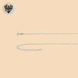 (2-66077) 925 Sterling Silver - 1mm Link Stars Necklace.