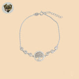 (2-0374-1) 925 Sterling Silver - Zircon Tree Bracelet.