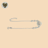 (2-0374-1) 925 Sterling Silver - Zircon Tree Bracelet.