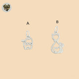 (2-1483) 925 Sterling Silver - Cat Pendants.
