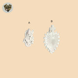 (2-1093) 925 Sterling Silver - Carved Pendants.