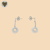 (2-3232-1) 925 Sterling Silver - Mother of Pearl Dangle Earrings.