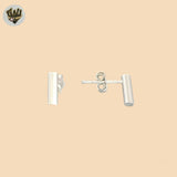 (2-3279) 925 Sterling Silver - Bar Stud Earrings.