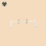 (2-3279) 925 Sterling Silver - Bar Stud Earrings.