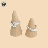 (2-5053-2) 925 Sterling Silver - Adjustable Croissant Ring.