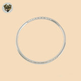 (2-0620) 925 Sterling Silver - 4mm Round Plain Bangle.