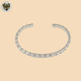(2-0661) 925 Sterling Silver - 4.5mm Carved Open Bangle.