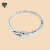 (2-0657) 925 Sterling Silver - 7.5mm Carved Bangle - 2.5"