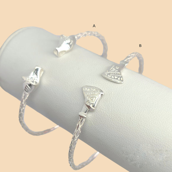 (2-0651) 925 Sterling Silver - 2.5mm Carved Bangle - 2.5