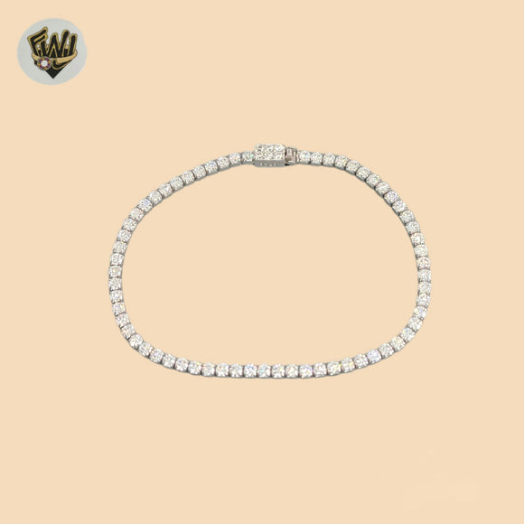(2-0444) 925 Sterling Silver - 2.5mm Zircon Tennis Bracelet.