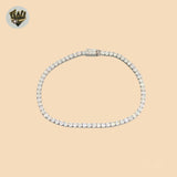 (2-0444) 925 Sterling Silver - 2.5mm Zircon Tennis Bracelet.