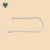 (2-0444) 925 Sterling Silver - 2.5mm Zircon Tennis Bracelet.