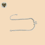 (2-0430) 925 Sterling Silver - Zircon Bow Bracelet.