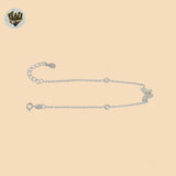 (2-0370) 925 Sterling Silver - 1mm Link Butterfly Bracelet.