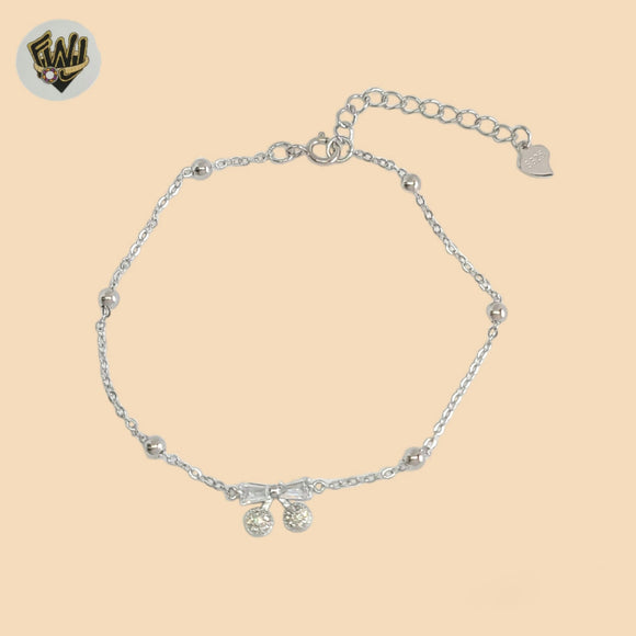 (2-0370-2) 925 Sterling Silver - 1mm Link Bow Bracelet.