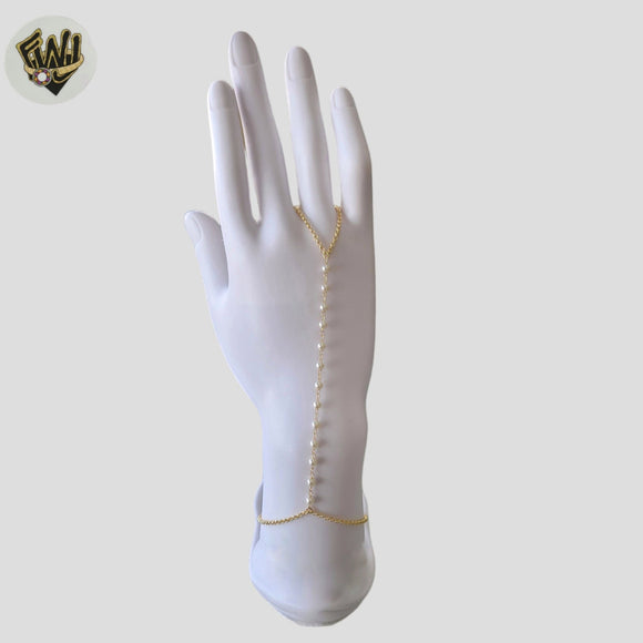 (1-0552) Gold Laminate - Pearl Hand Chain Bracelet- BGF