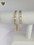(1-4046) Gold Laminate - 6mm Three Tones Guadalupe Virgin Bangle - BGO