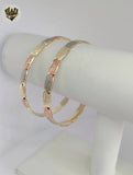 (1-4046) Gold Laminate - 6mm Three Tones Guadalupe Virgin Bangle - BGO
