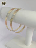 (1-4046) Laminado de oro - Brazalete Virgen de Guadalupe en tres tonos de 6 mm - BGO