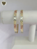 (1-4046) Laminado de oro - Brazalete Virgen de Guadalupe en tres tonos de 6 mm - BGO