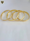 (1-4012) Brazaletes de oro laminado con corte de diamante de 9 mm - BGO