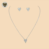(2-6367-1) 925 Sterling Silver - 1mm Link Heart Set - 16"