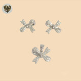 (2-6412) Plata de Ley 925 - Conjunto Lazo con Circonitas.