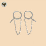 (2-4201) 925 Sterling Silver - Zircon Charms Huggies.