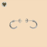 (2-4209) Aros medios de plata de ley 925 - Zirconia.