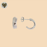 (2-4209) Aros medios de plata de ley 925 - Zirconia.